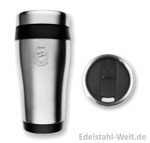 Gravurbeispiel Thermobecher aus Edelstahl